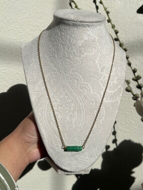 Green Aventurine Disc Row Necklace